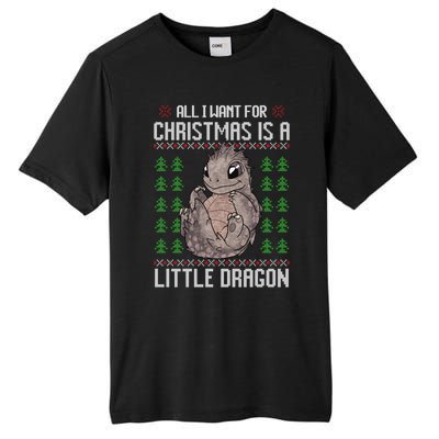 All I Want For Christmas Is A Dragon Ugly Xmas Sweater Gift Tall Fusion ChromaSoft Performance T-Shirt