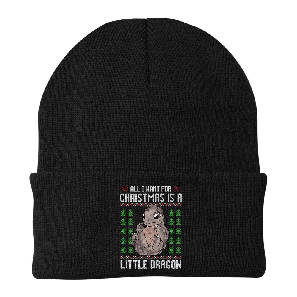 All I Want For Christmas Is A Dragon Ugly Xmas Sweater Gift Beanie