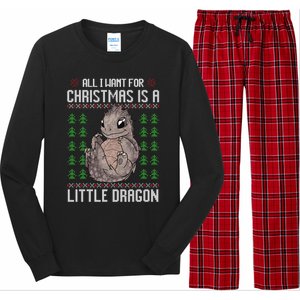 All I Want For Christmas Is A Dragon Ugly Xmas Sweater Gift Long Sleeve Pajama Set