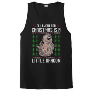 All I Want For Christmas Is A Dragon Ugly Xmas Sweater Gift PosiCharge Competitor Tank