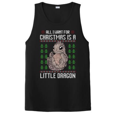 All I Want For Christmas Is A Dragon Ugly Xmas Sweater Gift PosiCharge Competitor Tank