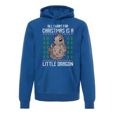 All I Want For Christmas Is A Dragon Ugly Xmas Sweater Gift Premium Hoodie