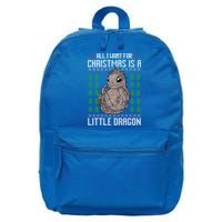 All I Want For Christmas Is A Dragon Ugly Xmas Sweater Gift 16 in Basic Backpack