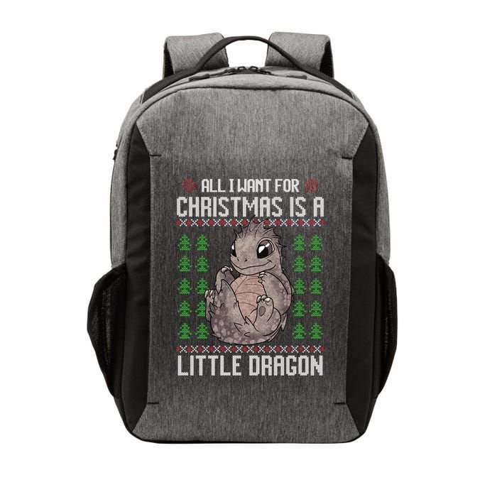 All I Want For Christmas Is A Dragon Ugly Xmas Sweater Gift Vector Backpack
