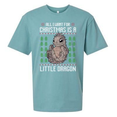 All I Want For Christmas Is A Dragon Ugly Xmas Sweater Gift Sueded Cloud Jersey T-Shirt