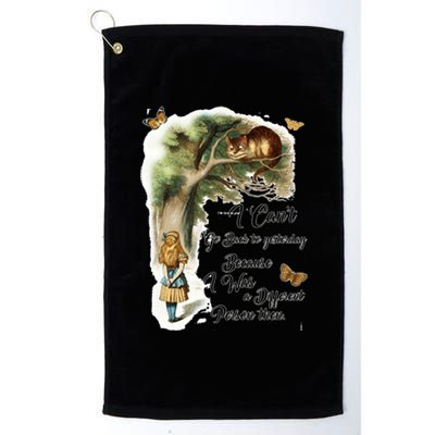 Alice In Wonderland Quote Platinum Collection Golf Towel