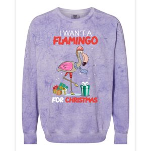 All I Want For Christmas Is A Flamingo Warm Weather Gift Colorblast Crewneck Sweatshirt