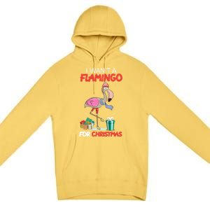 All I Want For Christmas Is A Flamingo Warm Weather Gift Premium Pullover Hoodie