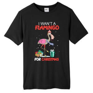 All I Want For Christmas Is A Flamingo Warm Weather Gift Tall Fusion ChromaSoft Performance T-Shirt