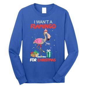 All I Want For Christmas Is A Flamingo Warm Weather Gift Long Sleeve Shirt