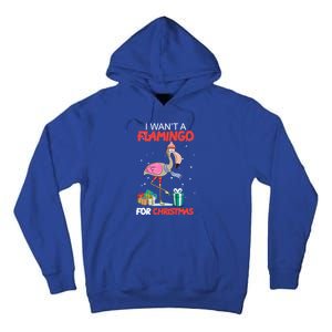 All I Want For Christmas Is A Flamingo Warm Weather Gift Tall Hoodie