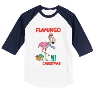 All I Want For Christmas Is A Flamingo Warm Weather Gift Baseball Sleeve Shirt