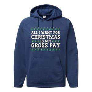 All I Want For Christmas Is My Gross Pay Performance Fleece Hoodie