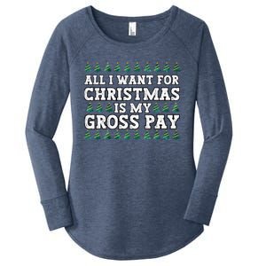 All I Want For Christmas Is My Gross Pay Women's Perfect Tri Tunic Long Sleeve Shirt