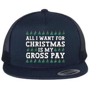 All I Want For Christmas Is My Gross Pay Flat Bill Trucker Hat