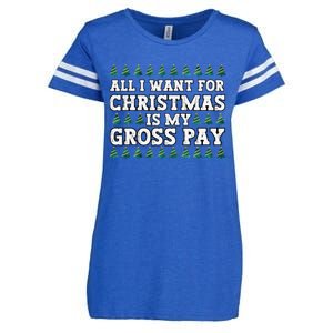 All I Want For Christmas Is My Gross Pay Enza Ladies Jersey Football T-Shirt