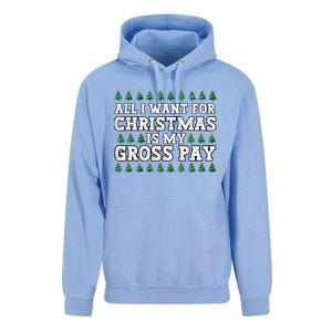 All I Want For Christmas Is My Gross Pay Unisex Surf Hoodie