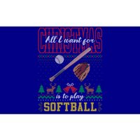 All I Want For Christmas Is To Play Softball Ugly Sweater Funny Gift Bumper Sticker