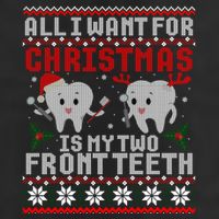 All I Want For Christmas Is My Two Front Teeth Ugly Sweater Gift 25L Jumbo Tote