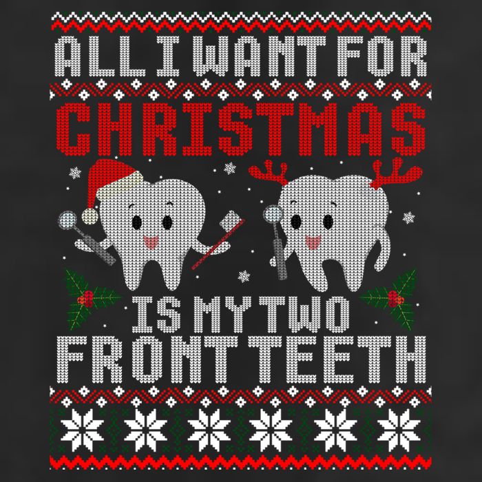 All I Want For Christmas Is My Two Front Teeth Ugly Sweater Gift 25L Jumbo Tote