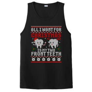 All I Want For Christmas Is My Two Front Teeth Ugly Sweater Gift PosiCharge Competitor Tank