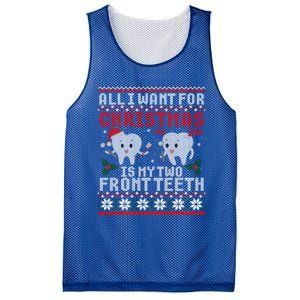 All I Want For Christmas Is My Two Front Teeth Ugly Sweater Gift Mesh Reversible Basketball Jersey Tank