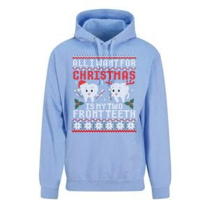 All I Want For Christmas Is My Two Front Teeth Ugly Sweater Gift Unisex Surf Hoodie