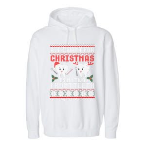 All I Want For Christmas Is My Two Front Teeth Ugly Sweater Gift Garment-Dyed Fleece Hoodie