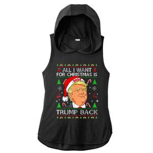 All I Want For Christmas Is Trump Back 2024 Ladies PosiCharge Tri-Blend Wicking Draft Hoodie Tank