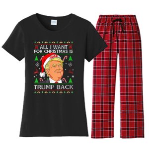 All I Want For Christmas Is Trump Back 2024 Women's Flannel Pajama Set