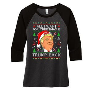 All I Want For Christmas Is Trump Back 2024 Women's Tri-Blend 3/4-Sleeve Raglan Shirt