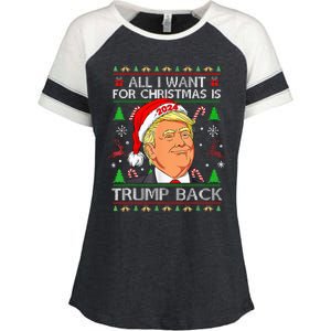 All I Want For Christmas Is Trump Back 2024 Enza Ladies Jersey Colorblock Tee