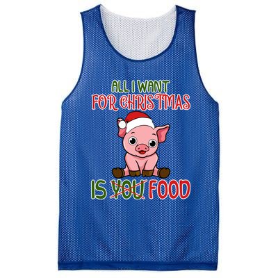 All I Want For Christmas Is Food Pink Holidays Farm Barn Pig Gift Mesh Reversible Basketball Jersey Tank