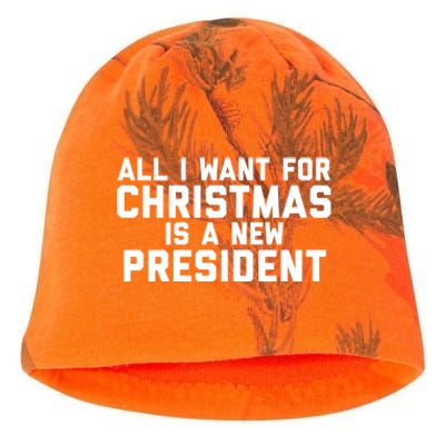 All I Want For Christmas Is A New President Gift Kati - Camo Knit Beanie