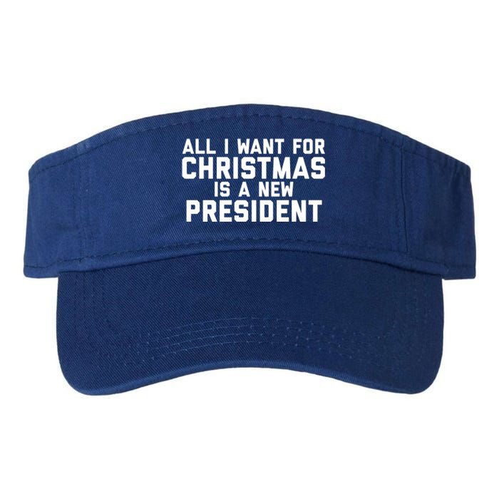 All I Want For Christmas Is A New President Gift Valucap Bio-Washed Visor