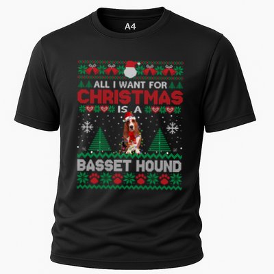 All I Want For Christmas Is A Basset Hound Dog Ugly Sweater Gift Performance Shirt