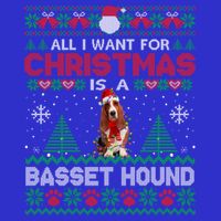 All I Want For Christmas Is A Basset Hound Dog Ugly Sweater Gift Stripe Pom Pom Beanie
