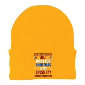 All I Want For Christmas Is My Gross Pay Joke Knit Cap Winter Beanie