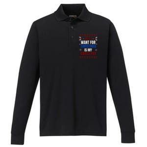 All I Want For Christmas Is My Gross Pay Joke Performance Long Sleeve Polo