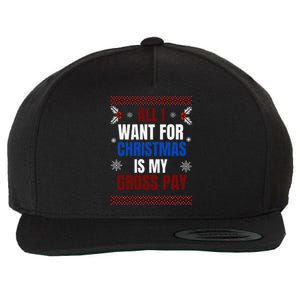 All I Want For Christmas Is My Gross Pay Joke Wool Snapback Cap