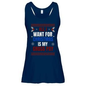 All I Want For Christmas Is My Gross Pay Joke Ladies Essential Flowy Tank