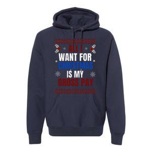 All I Want For Christmas Is My Gross Pay Joke Premium Hoodie