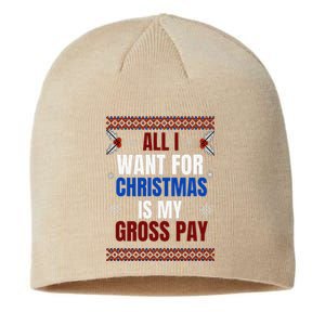 All I Want For Christmas Is My Gross Pay Joke Sustainable Beanie