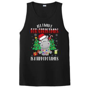 All I Want For Christmas Is A Hippopotamus Buffalo Plaid Gift PosiCharge Competitor Tank