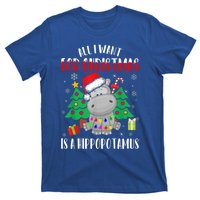 All I Want For Christmas Is A Hippopotamus Buffalo Plaid Gift T-Shirt