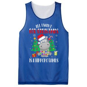 All I Want For Christmas Is A Hippopotamus Buffalo Plaid Gift Mesh Reversible Basketball Jersey Tank