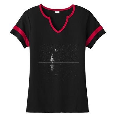 Alice In Wonderland Starry Night Ladies Halftime Notch Neck Tee