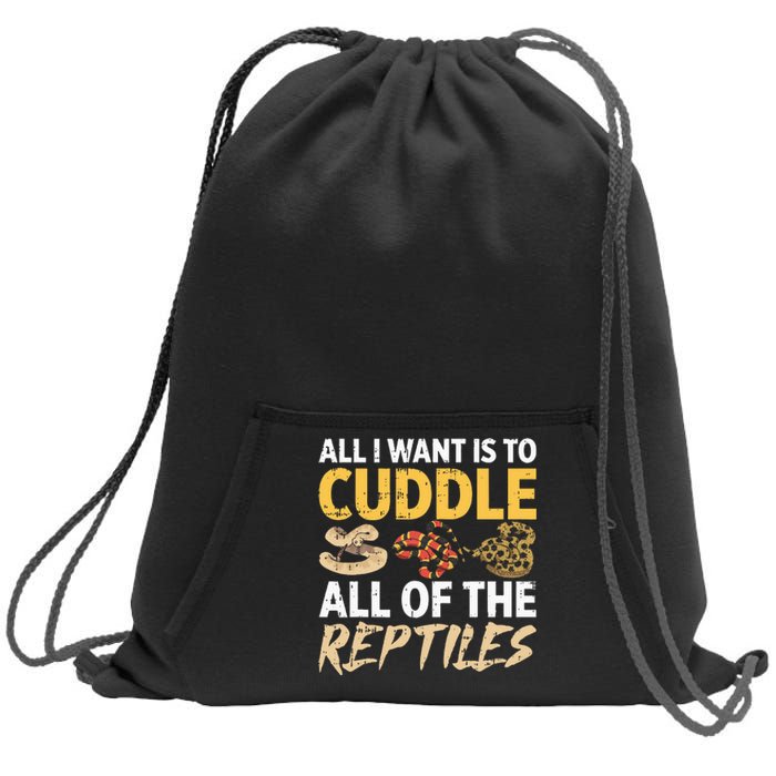 All I Want Is To Cuddle All These Reptiles Lover Sweatshirt Cinch Pack Bag