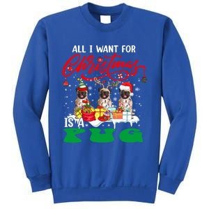 All I Want For Xmas Is A Pug Three Santa Reindeer Elf Dogs Gift Sweatshirt