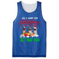 All I Want For Xmas Is A Pug Three Santa Reindeer Elf Dogs Gift Mesh Reversible Basketball Jersey Tank